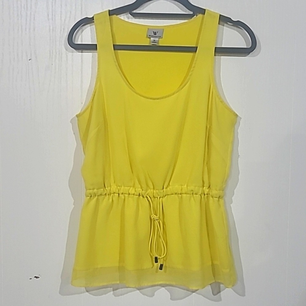 Worthington Sleeveless Lemon Yellow Shell Top Sz. M